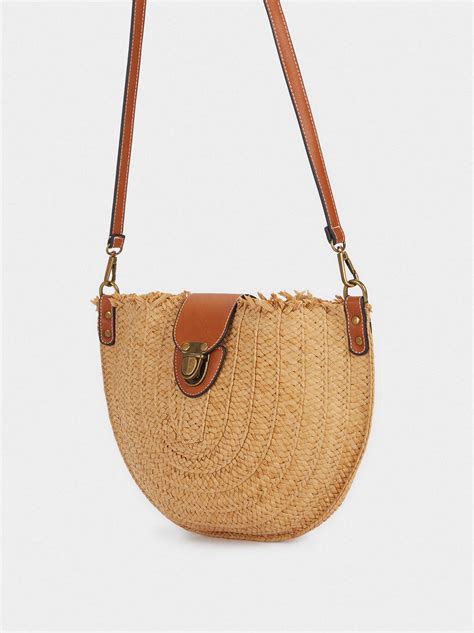 designer raffia crossbody bag